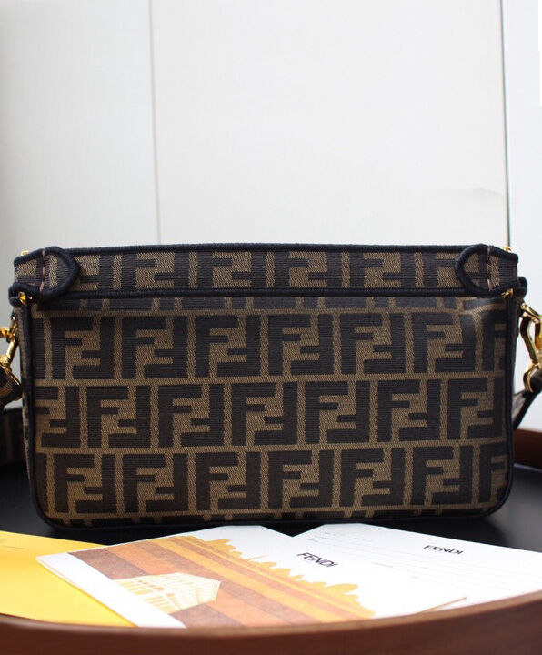 Fendi Baguette Fabric Bag 8BR600 Coffee